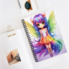 Beautiful Fairy Tale Rainbow Colored Fairy Spiral Notebook  - Ruled Line, 8" x 6"