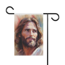 Watercolor Portrait of Jesus Christ House & Garden Flag Banner