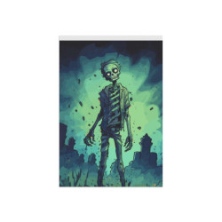 Halloween Zombie in a Graveyard Garden & House Flag Banner