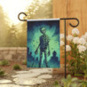 Halloween Zombie in a Graveyard Garden & House Flag Banner