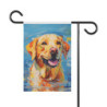 Golden Labrador Retriever Dog In the Water House & Garden Flag Banner