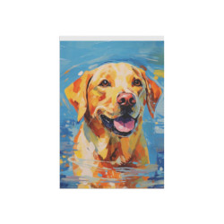 Golden Labrador Retriever Dog In the Water House & Garden Flag Banner