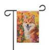 Abstract Shiba Inu Dog in A Summer Garden House & Garden Flag Banner