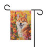 Abstract Shiba Inu Dog in A Summer Garden House & Garden Flag Banner