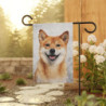 Shiba Inu Dog in the Snow Winter Scene Garden & House Flag Banner