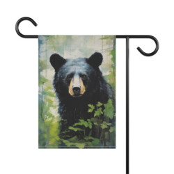 Black Bear Portrait Design Garden & House Flag Banner