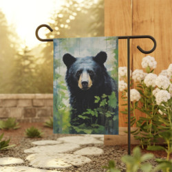 Black Bear Portrait Design Garden & House Flag Banner