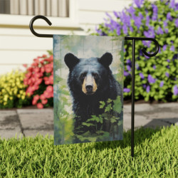 Black Bear Portrait Design Garden & House Flag Banner